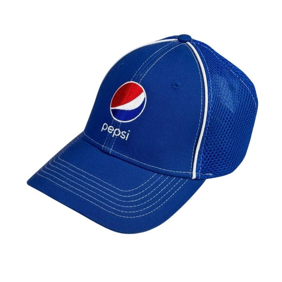 Pepsi Hat Baseball Cap Blue Mesh Strap Back Trucker Adjustable - Picture 3 of 8
